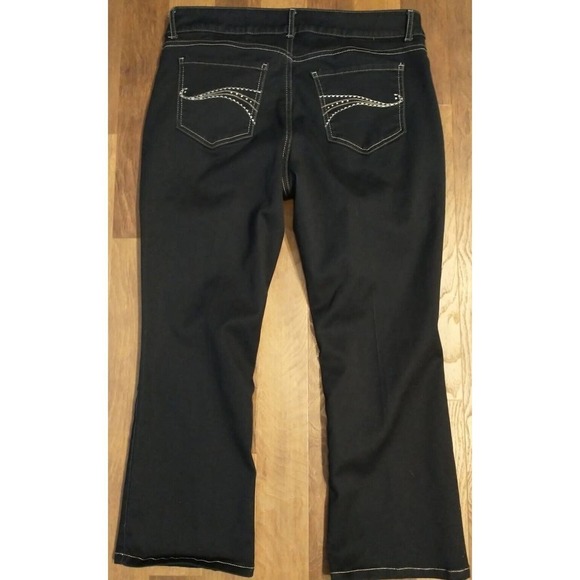 Lee Riders MidRise Bootcut Blue Jeans Size 16P Stretch Embellished 25.5 Inseam - Picture 2 of 7